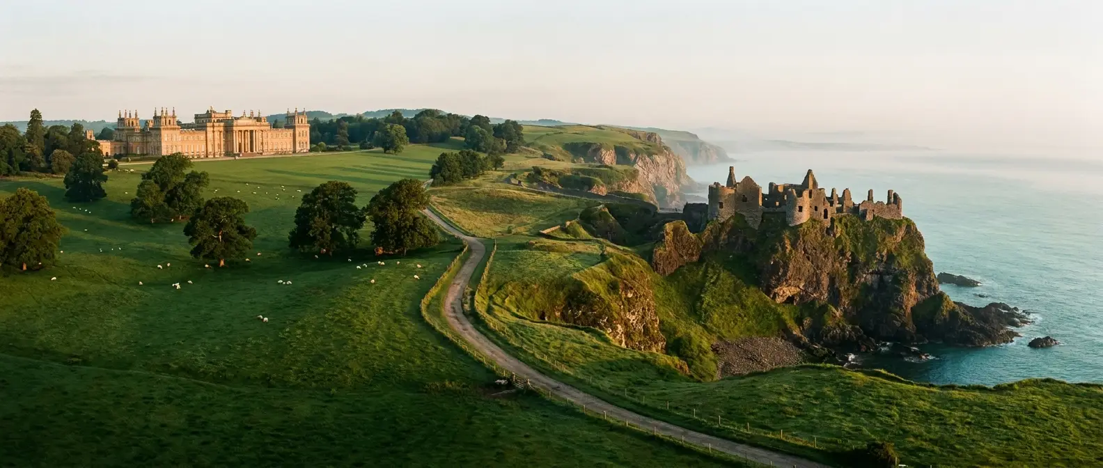 Iconic UK heritage sites and theme park landmarks